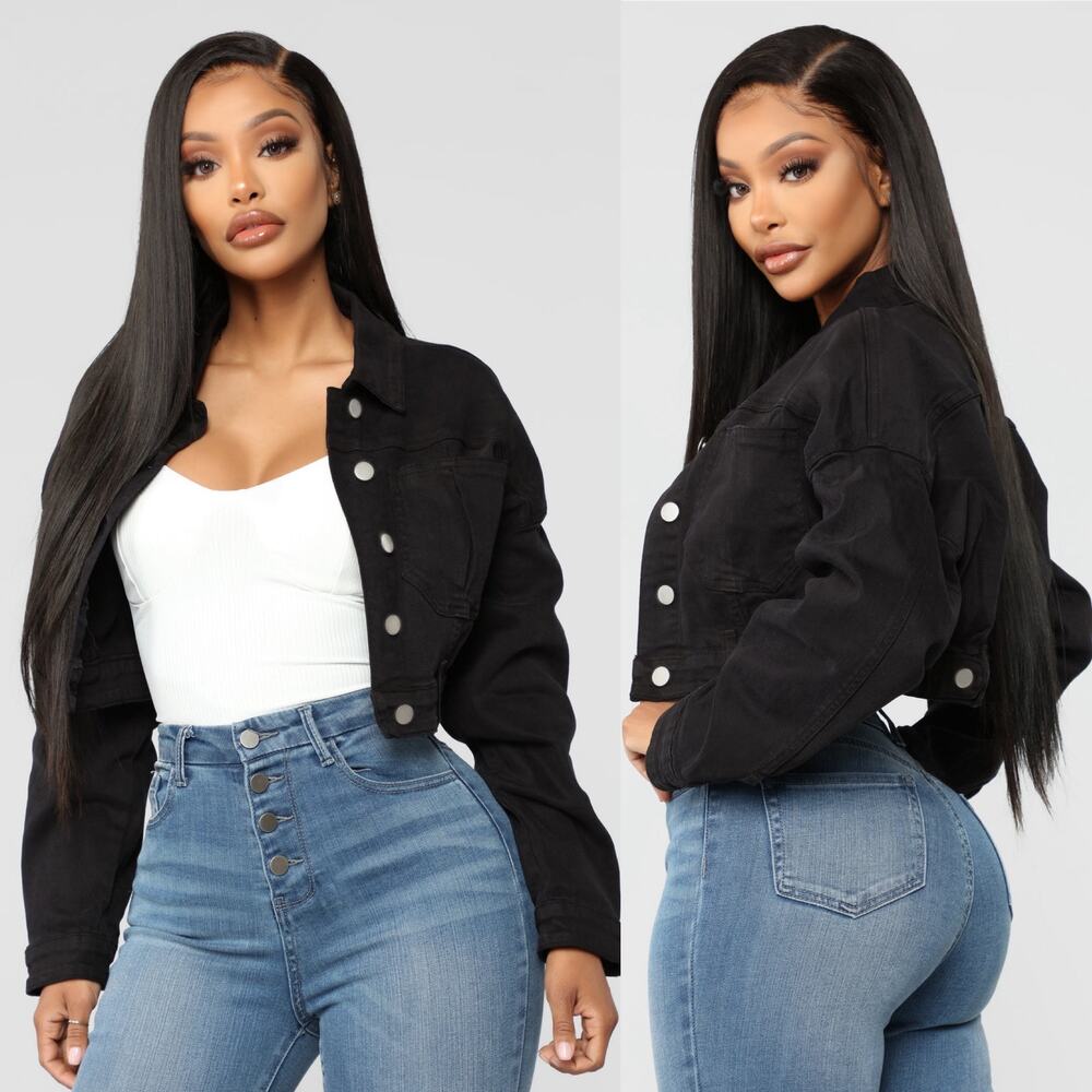 Fashion Nova Black Elsie Denim Jacket